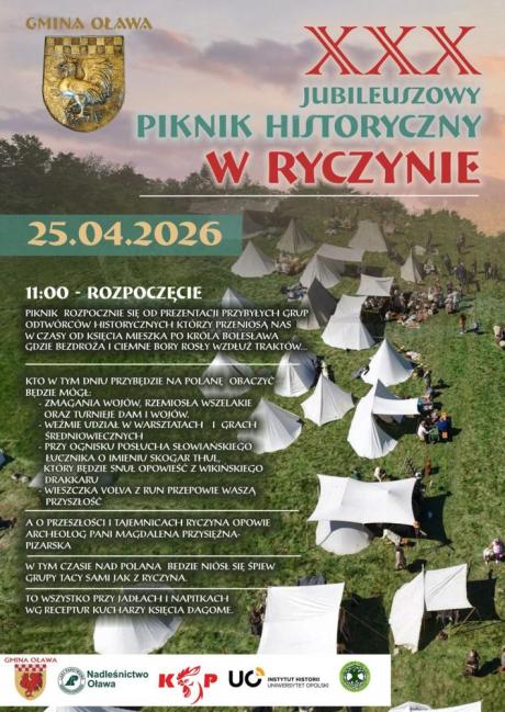 UWAGA !!!! Ważna informacja dotycząca dojazdu na XXX JUBILEUSZOWY PIKNIK HISYORYCZNY w Ryczynie